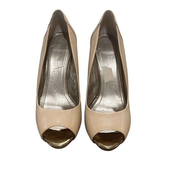 BCBGeneration Nude Peep Toe Block Heels | Size 8 - Picture 3 of 8